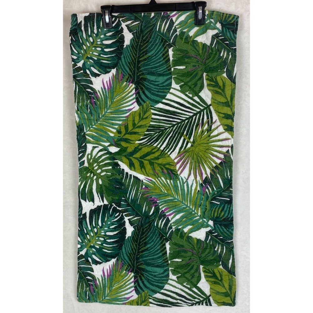 Modern Southern Home Set of 2 King Tropical Quilted Cotton Pillow Shams 19"x34"